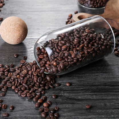 3Pcs/Set Glass Storage Jar with Ball Cork Lid, Clear Glass Canisters with Cork Ball, Cute Decorative round Glass Bottles with Ai