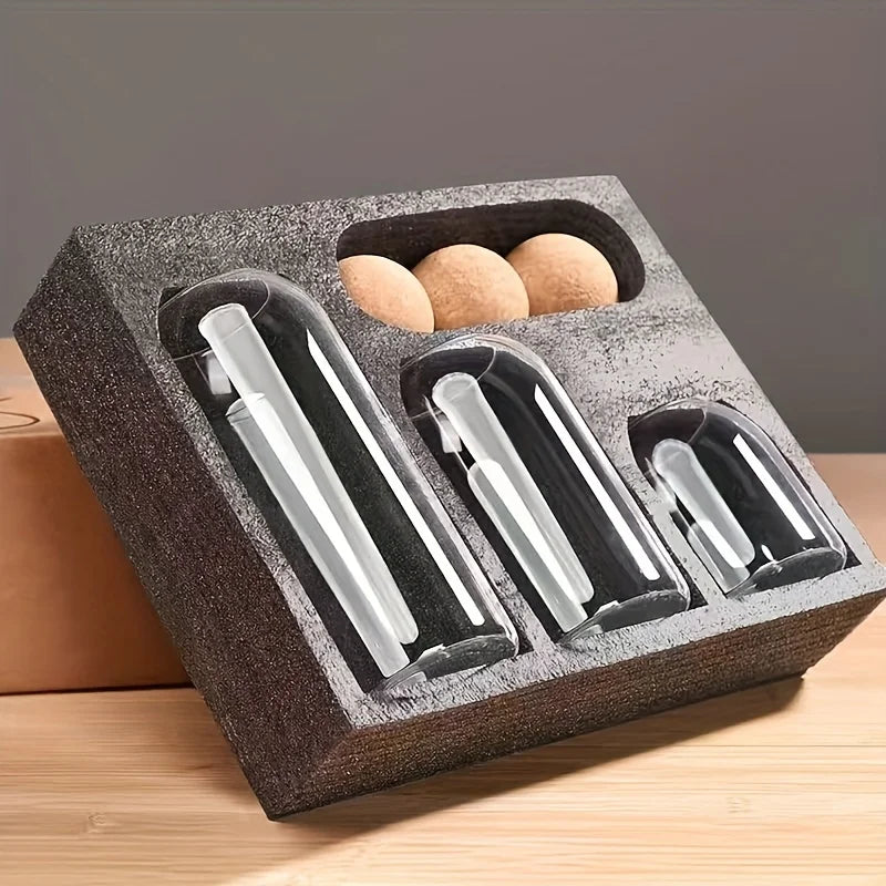 3Pcs/Set Glass Storage Jar with Ball Cork Lid, Clear Glass Canisters with Cork Ball, Cute Decorative round Glass Bottles with Ai